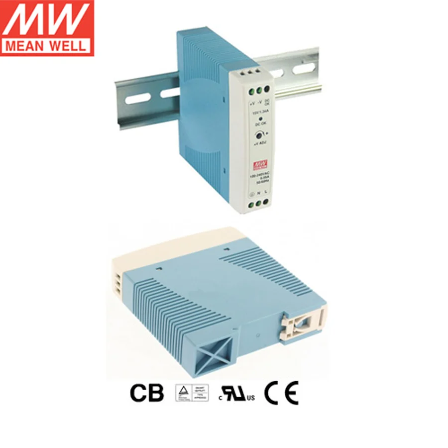 MeanWell Τροφοδοτικό Ράγας MDR-20-24 (24V, 1.0A, 20W)